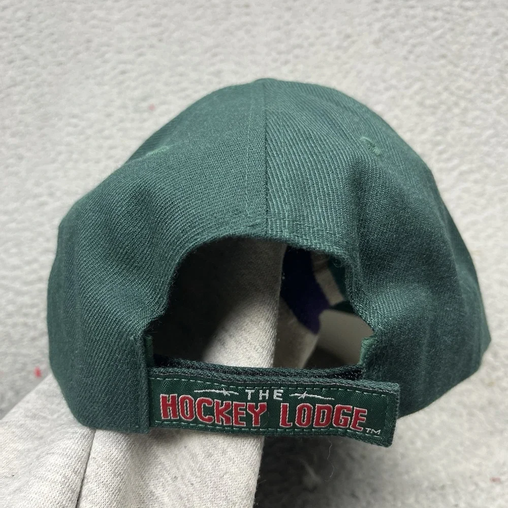 Vintage Minnesota Wild Hat Cap Strap Back‎ Green NHL Hockey Lodge Embroidered